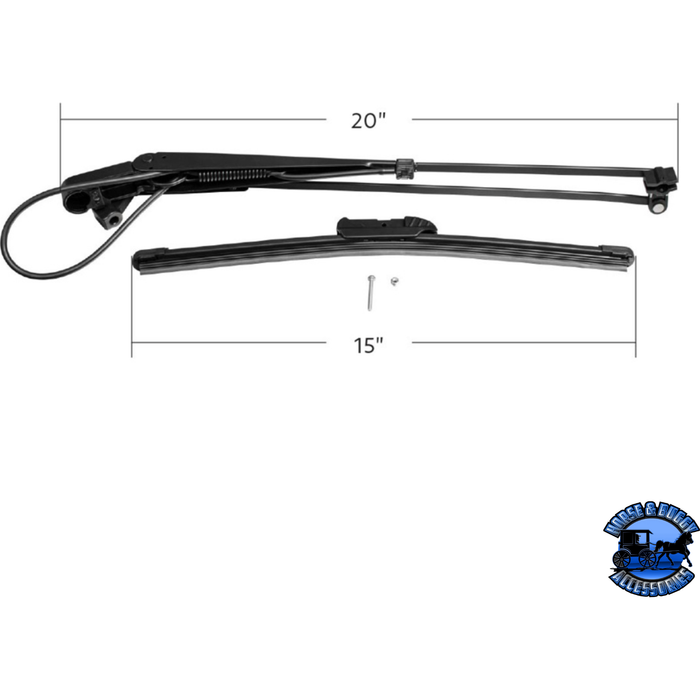 Dark Slate Gray WIPER ARM ASSEMBLY WITH WIPER BLADE FOR 2007-2020 KENWORTH W900 (Choose Side) Wiper Arm Driver's Side,Passenger's Side