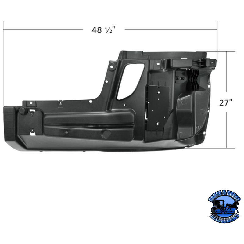 BUMPER REINFORCEMENT WITH WHEEL AERO TRIM HOLES FOR 2018-2024 FREIGHTLINER CASCADIA (Choose Side) Bumper Reinforcement Driver's Side,Passenger's Side Dark Slate Gray