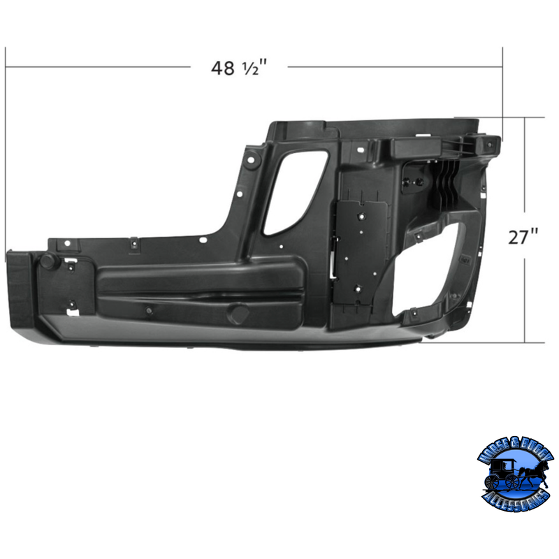 BUMPER REINFORCEMENT WITH FOG LIGHT & WHEEL AERO TRIM HOLES FOR 2018-2024 FREIGHTLINER CASCADIA (Choose Side) Bumper Reinforcement Driver's Side,Passenger's Side Dark Slate Gray