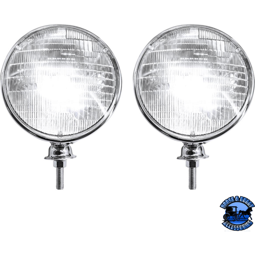 7" DIETZ STYLE HEADLIGHT HOUSING WITH 12 VOLT 6014 SEAL BEAM BULB (PAIR) #A5022SB HEADLIGHT Light Gray