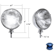 7" DIETZ STYLE HEADLIGHT HOUSING WITH 12 VOLT 6014 SEAL BEAM BULB (PAIR) #A5022SB HEADLIGHT Light Gray