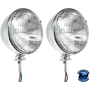 7" DIETZ STYLE HEADLIGHT HOUSING WITH 12 VOLT 6014 SEAL BEAM BULB (PAIR) #A5022SB HEADLIGHT Gray
