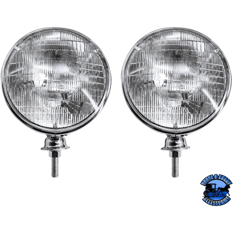 7" DIETZ STYLE HEADLIGHT HOUSING WITH 12 VOLT 6014 SEAL BEAM BULB (PAIR) #A5022SB HEADLIGHT Light Slate Gray