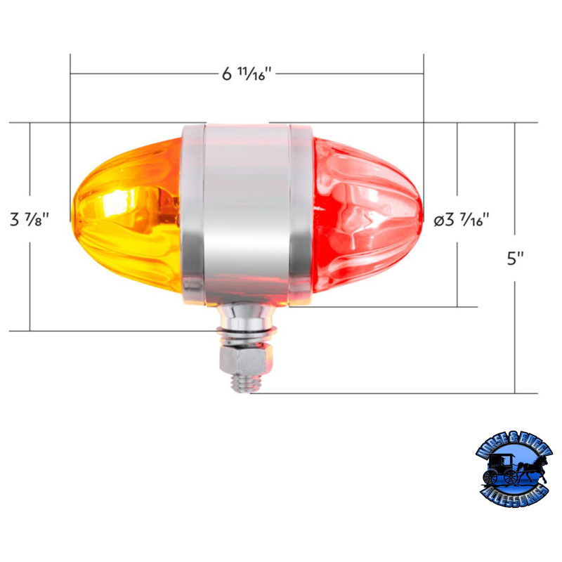 ULTRABURST CHROME DOUBLE FACE GLASS WATERMELON LIGHT (Choose Lens Color) Watermelon Light Amber & Red,Dark Amber & Red,Clear Light Gray