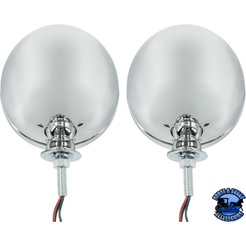 7" CHROME DIETZ STYLE HEADLIGHT WITH 12 VOLT FLAT H4 HALOGEN BULB (PAIR) #A5022A HEADLIGHT Light Gray