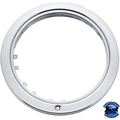 Light Gray STAINLESS "BULLET" HEADLIGHT BEZEL WITHOUT TURN SIGNAL CUTOUT #30418 Bezel