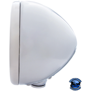 CLASSIC HEADLIGHT ASSEMBLY CRYSTAL H4 BULB & TURN SIGNAL (Choose Color) HEADLIGHT Stainless,Chrome Light Gray