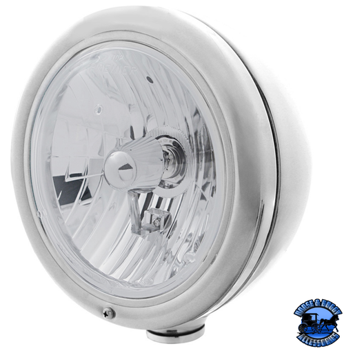 CLASSIC HEADLIGHT ASSEMBLY WITH CRYSTAL H4 BULB (Choose Color) HEADLIGHT Stainless Gray