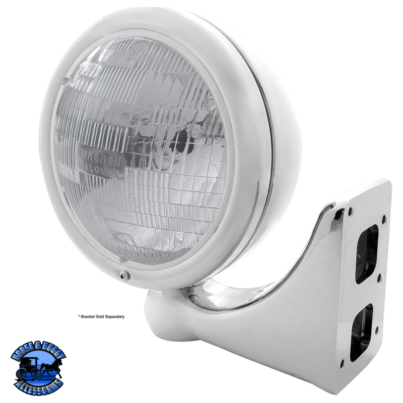 CLASSIC HEADLIGHT ASSEMBLY WITH H6024 BULB (Choose Color) HEADLIGHT Stainless,Chrome Gray