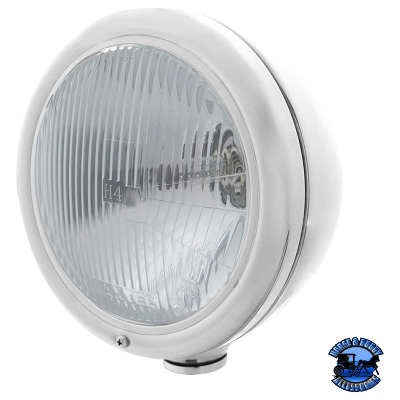 CLASSIC HEADLIGHT ASSEMBLY WITH H4 BULB (Choose Color) headlight Stainless Gray