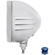 STAINLESS BULLET EMBOSSED STRIPE HEADLIGHT HOUSING WITH H6024 HALOGEN HEADLIGHT #32773 HEADLIGHT Light Gray