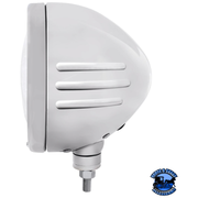 STAINLESS BULLET EMBOSSED STRIPE HEADLIGHT HOUSING WITH 11 LED CRYSTAL 7" ROUND HEADLIGHT #32771 Headlight Light Gray