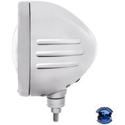 STAINLESS BULLET EMBOSSED STRIPE HEADLIGHT HOUSING WITH 5 LED 7" ROUND HEADLIGHT #32770 Headlight Light Gray