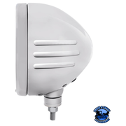 STAINLESS CLASSIC EMBOSSED STRIPE HEADLIGHT HOUSING WITH 34 WHITE LED CRYSTAL HALOGEN HEADLIGHT #32767 HEADLIGHT Light Gray