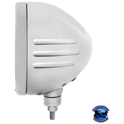 STAINLESS CLASSIC EMBOSSED STRIPE HEADLIGHT HOUSING WITH 34 AMBER LED CRYSTAL HALOGEN HEADLIGHT #32766 headlight Light Gray