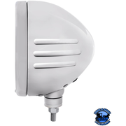 STAINLESS CLASSIC EMBOSSED STRIPE HEADLIGHT HOUSING WITH H6024 HALOGEN HEADLIGHT #32765 HEADLIGHT Light Gray