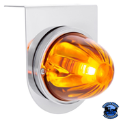 STAR-BURST GLASS WATERMELON LIGHT WITH STAINLESS STEEL LIGHT BRACKET KIT (Choose LED Color) (Choose Lens Color) watermelon Amber / Amber Light Gray