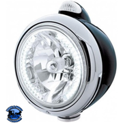 BLACK GUIDE 682-C HEADLIGHT H4 WITH WHITE LED & LED SIGNAL - CLEAR LENS #32445 HEADLIGHT Light Gray