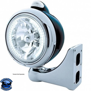 BLACK GUIDE 682-C HEADLIGHT H4 WITH WHITE LED & LED SIGNAL - CLEAR LENS #32445 HEADLIGHT Light Steel Blue