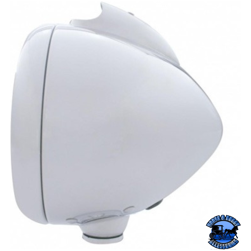 CHROME GUIDE 682-C HEADLIGHT H4 WITH WHITE LED & LED SIGNAL - CLEAR LENS #32441 HEADLIGHT Light Gray