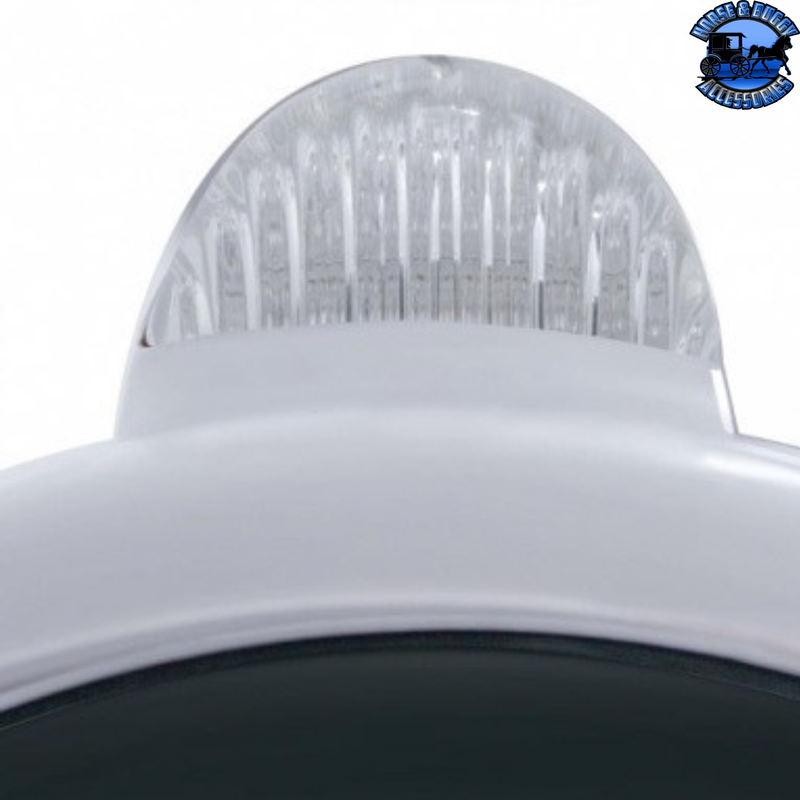 CHROME GUIDE 682-C HEADLIGHT H4 WITH WHITE LED & LED SIGNAL - CLEAR LENS #32441 HEADLIGHT Gray