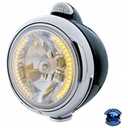 Black Guide 682-C Headlight H4 With 34 Amber LED & LED Signal - Clear Lens #32433 HEADLIGHT Gray