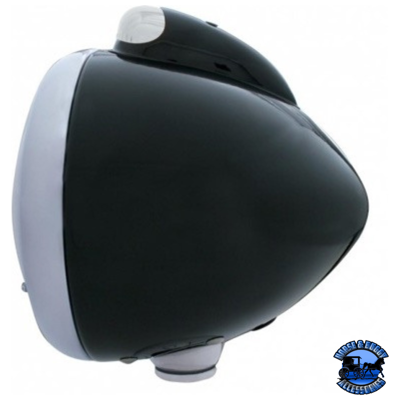 Black Guide 682-C Headlight H4 With 34 Amber LED & LED Signal - Clear Lens #32433 HEADLIGHT Dark Slate Gray