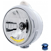 Chrome Guide 682-C Headlight H4 With 10 Amber LED & LED Signal - Clear Lens #32043 HEADLIGHT Light Gray