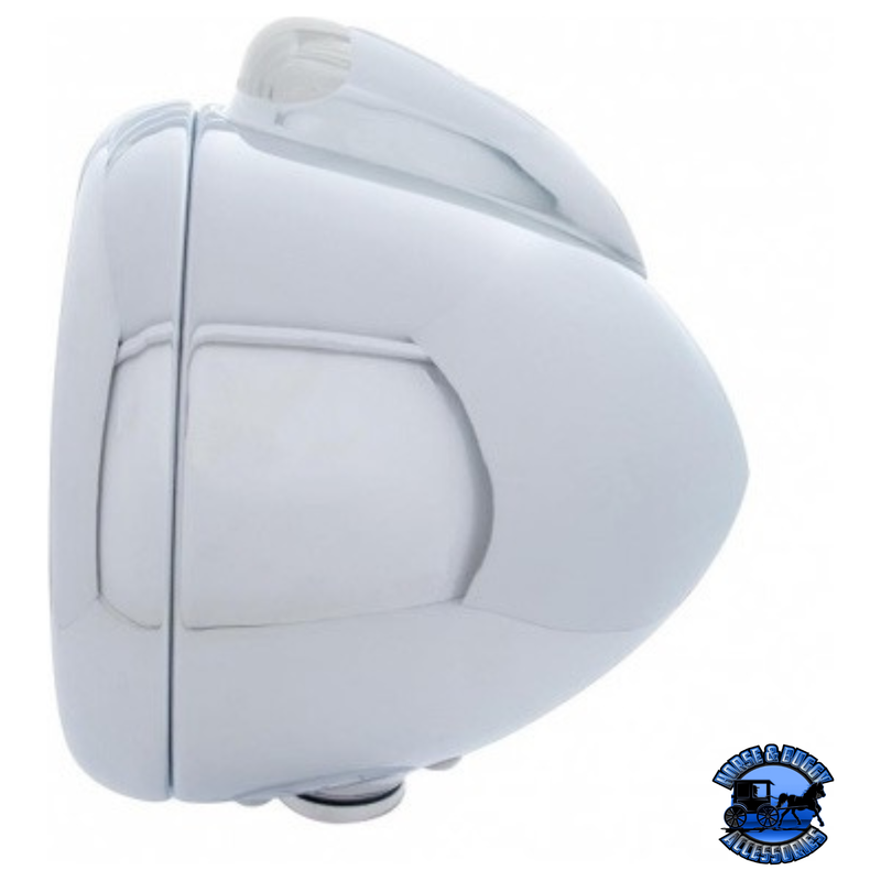 Chrome Guide 682-C Headlight H4 With 10 Amber LED & LED Signal - Clear Lens #32043 HEADLIGHT Light Gray