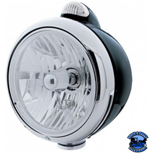 BLACK GUIDE 682-C STYLE HEADLIGHT CRYSTAL H4 & LED SIGNAL - CLEAR LENS #31561 headlight Gray