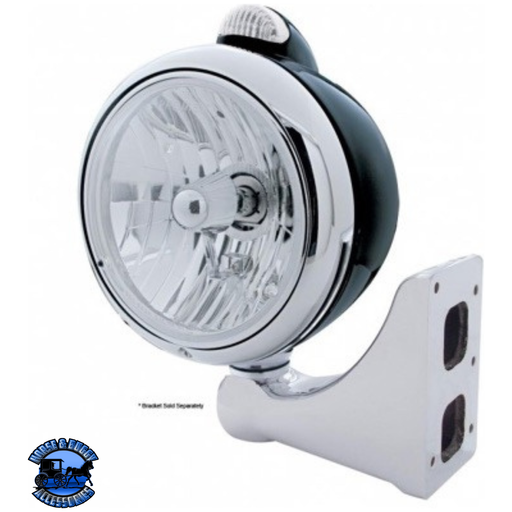 BLACK GUIDE 682-C STYLE HEADLIGHT CRYSTAL H4 & LED SIGNAL - CLEAR LENS #31561 headlight Gray