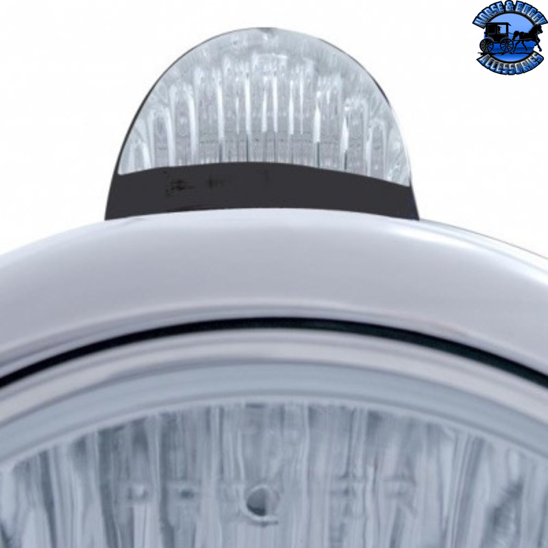 BLACK GUIDE 682-C STYLE HEADLIGHT H4 & LED TURN SIGNAL - CLEAR LENS #31558 HEADLIGHT Dark Gray