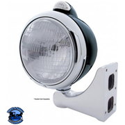 BLACK GUIDE 682-C STYLE HEADLIGHT H6024 & LED TURN SIGNAL - CLEAR LENS #31555 HEADLIGHT Gray