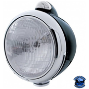 BLACK GUIDE 682-C STYLE HEADLIGHT H6024 & LED TURN SIGNAL - CLEAR LENS #31555 HEADLIGHT Gray