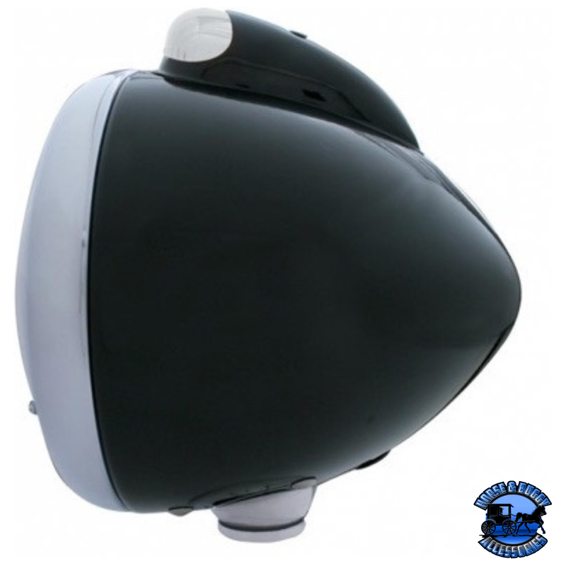 BLACK GUIDE 682-C STYLE HEADLIGHT H6024 & LED TURN SIGNAL - CLEAR LENS #31555 HEADLIGHT Dark Slate Gray