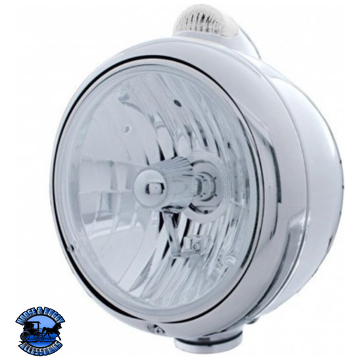 CHROME GUIDE 682-C STYLE HEADLIGHT CRYSTAL H4 & LED SIGNAL CLEAR LENS #31547 headlight Gray
