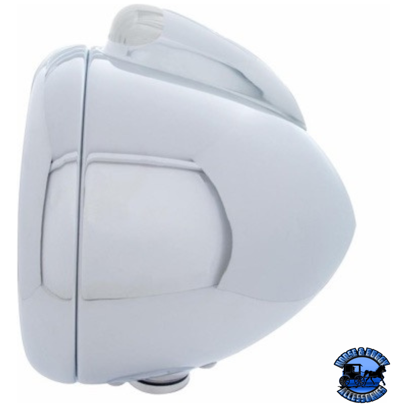 CHROME GUIDE 682-C STYLE HEADLIGHT CRYSTAL H4 & LED SIGNAL CLEAR LENS #31547 headlight Light Gray