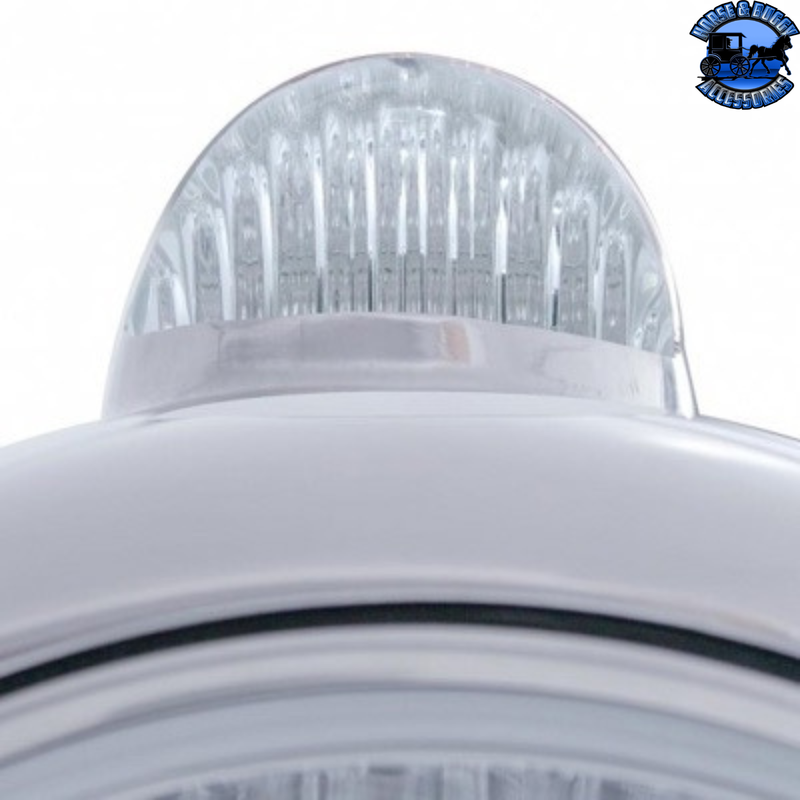 CHROME GUIDE 682-C STYLE HEADLIGHT H6024 & LED TURN SIGNAL - CLEAR LENS #31541 HEADLIGHT Gray