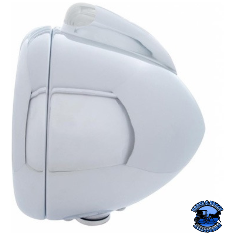 CHROME GUIDE 682-C STYLE HEADLIGHT H6024 & LED TURN SIGNAL - CLEAR LENS #31541 HEADLIGHT Light Gray