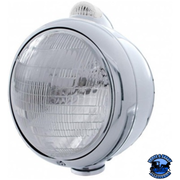 CHROME GUIDE 682-C STYLE HEADLIGHT 6014 & LED TURN SIGNAL - CLEAR LENS #31538 HEADLIGHT Gray