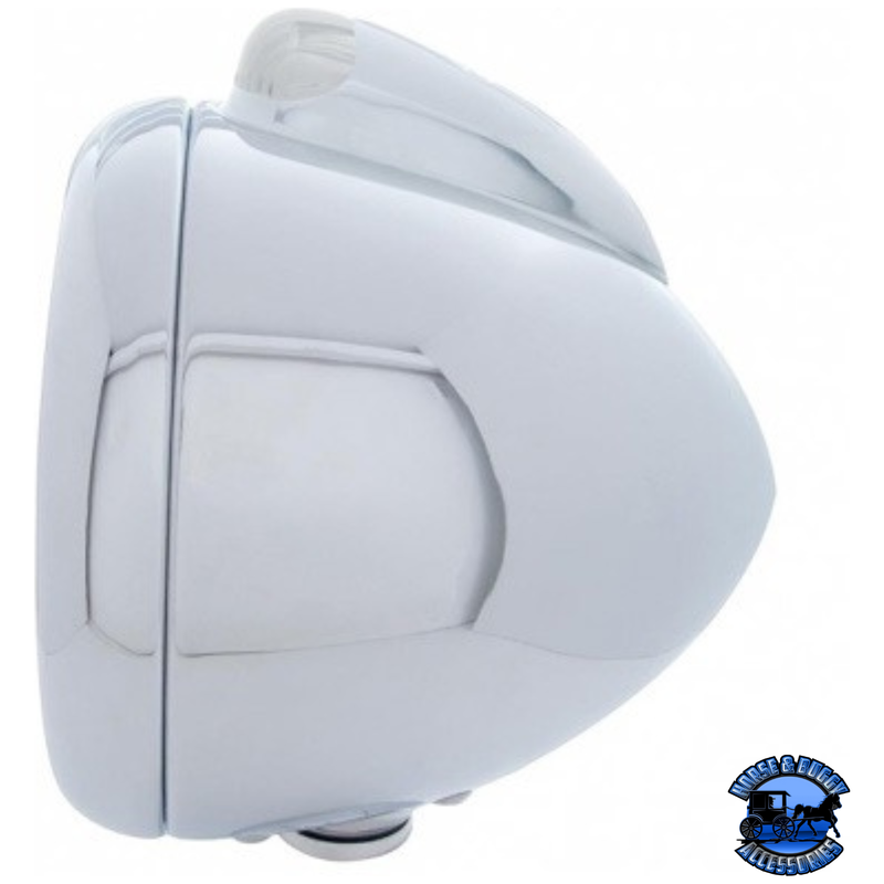 CHROME GUIDE 682-C STYLE HEADLIGHT 6014 & LED TURN SIGNAL - CLEAR LENS #31538 HEADLIGHT Light Gray