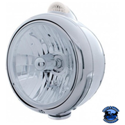 STAINLESS STEEL GUIDE 682-C STYLE HEADLIGHT CRYSTAL H4 & LED SIGNAL - CLEAR LENS #31533 HEADLIGHT Gray