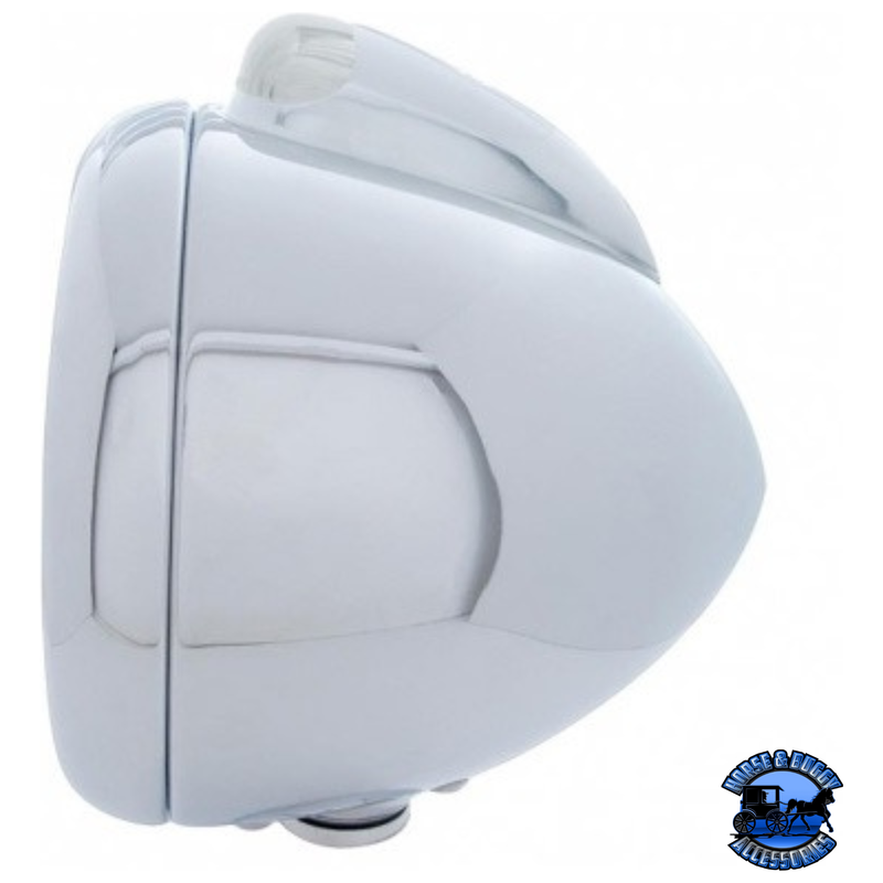 STAINLESS STEEL GUIDE 682-C STYLE HEADLIGHT H6024 & LED TURN SIGNAL - CLEAR LENS #31527 HEADLIGHT Light Gray