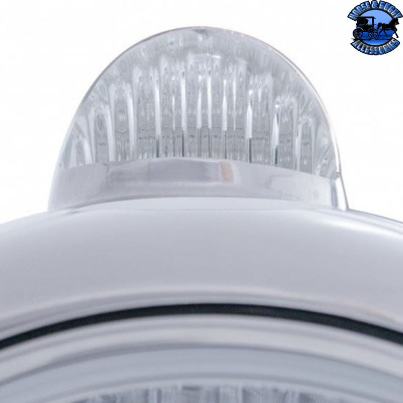 STAINLESS STEEL GUIDE 682-C STYLE HEADLIGHT H6024 & LED TURN SIGNAL - CLEAR LENS #31527 HEADLIGHT Gray