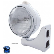 STAINLESS STEEL GUIDE 682-C STYLE HEADLIGHT 6014 & LED TURN SIGNAL - CLEAR LENS #31524 HEADLIGHT Gray