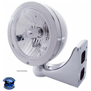 STAINLESS STEEL "BULLET" CLASSIC HEADLIGHT CRYSTAL H4 BULB #30426 HEADLIGHT Gray