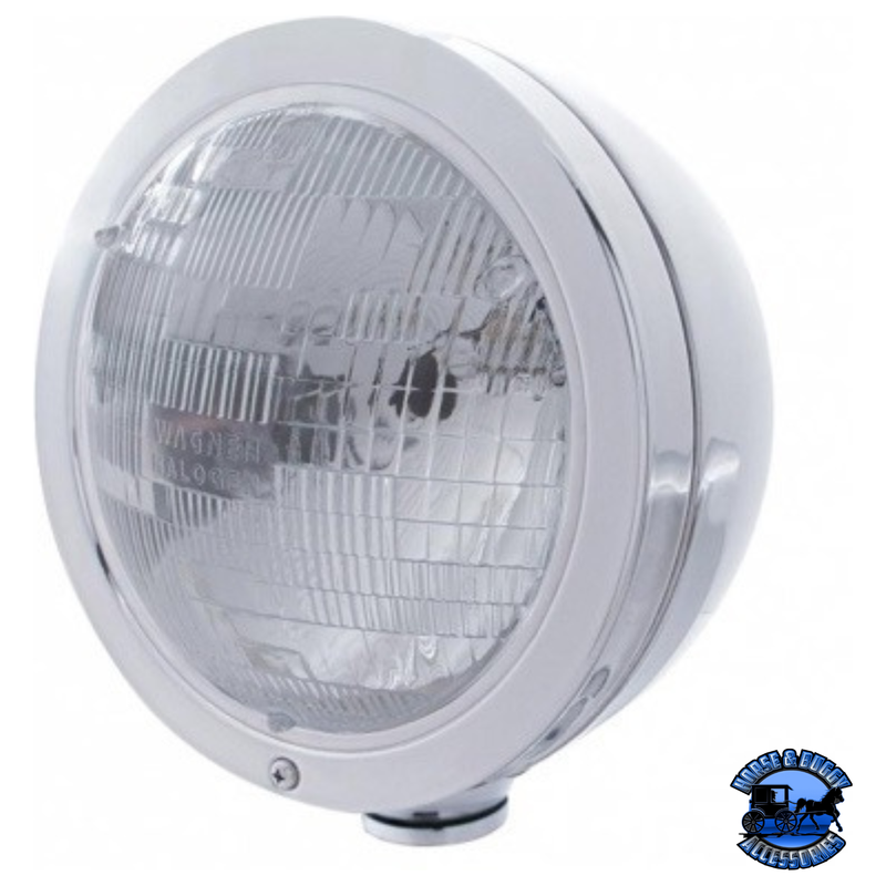 STAINLESS STEEL "BULLET" CLASSIC HEADLIGHT H6024 BULB #30411 HEADLIGHT Gray