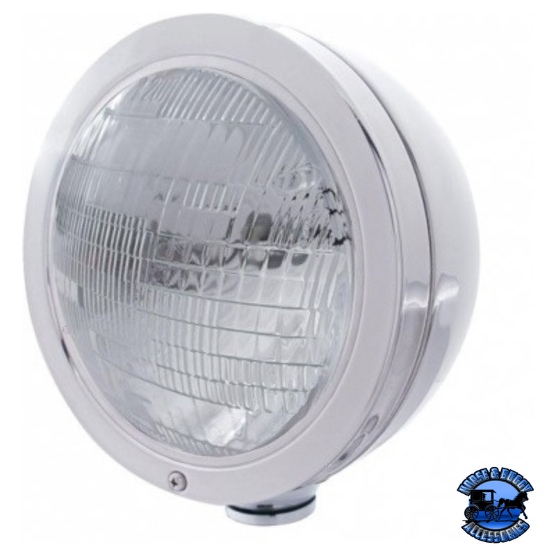 STAINLESS STEEL "BULLET" CLASSIC HEADLIGHT 6014 BULB #30410 HEADLIGHT Gray