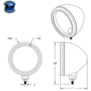 CHROME "CLASSIC" HEADLIGHT HOUSING - NO TURN SIGNAL #30375 HOUSING Dark Slate Gray