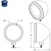STAINLESS STEEL "CLASSIC" HEADLIGHT HOUSING - NO TURN SIGNAL #30368 HOUSING Lavender